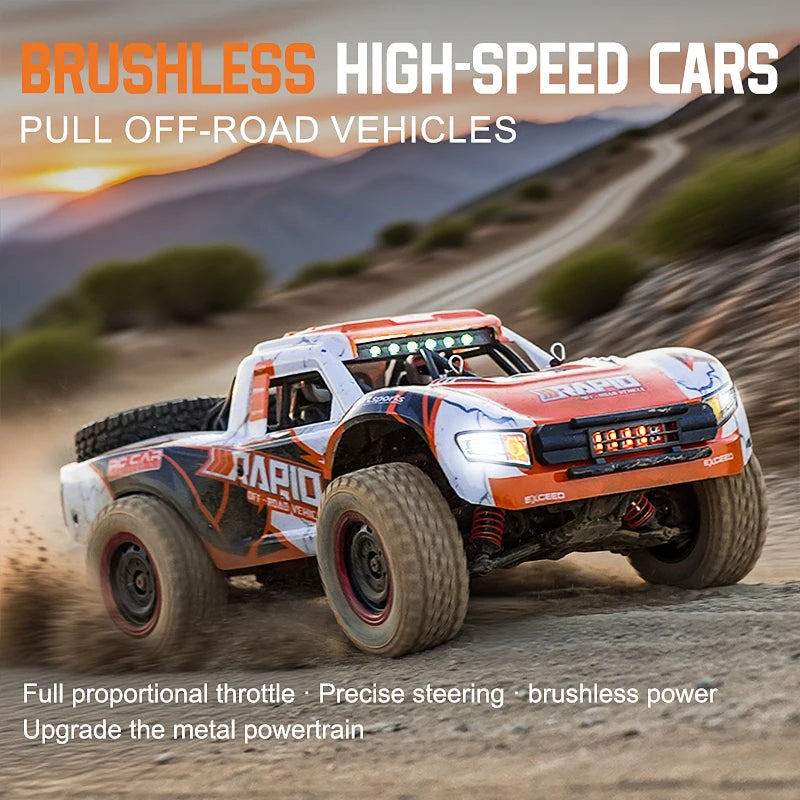 JJRC 1:14 Scale 4x4 RC Off-Road Monster Truck - Full Proportional Throttle/Steering & Metal Chassis W/ 3-Mode LED Lights