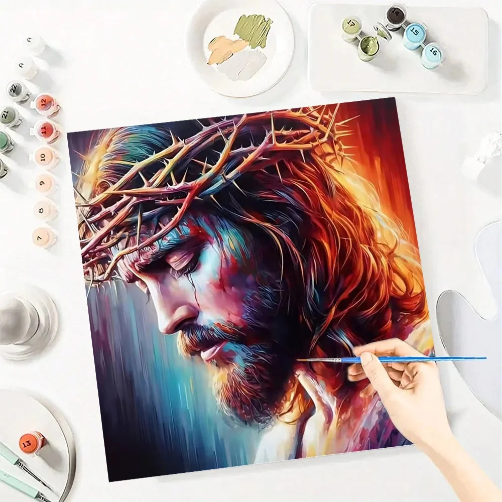 Region Jesus Paint By Numbers For Adult Diy Art Craft Kit HandPainted On Canvas Valentines Gift Religious Home Decor