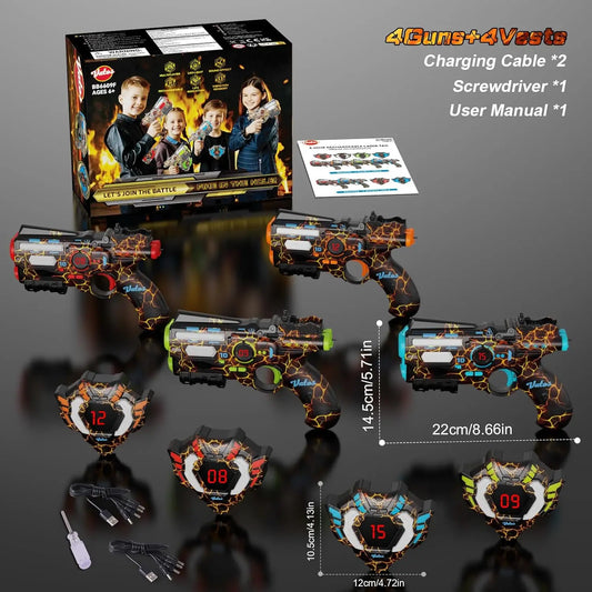 VATOS Infrared Rechargeable Laser Tag Battle Gun Set For Kids