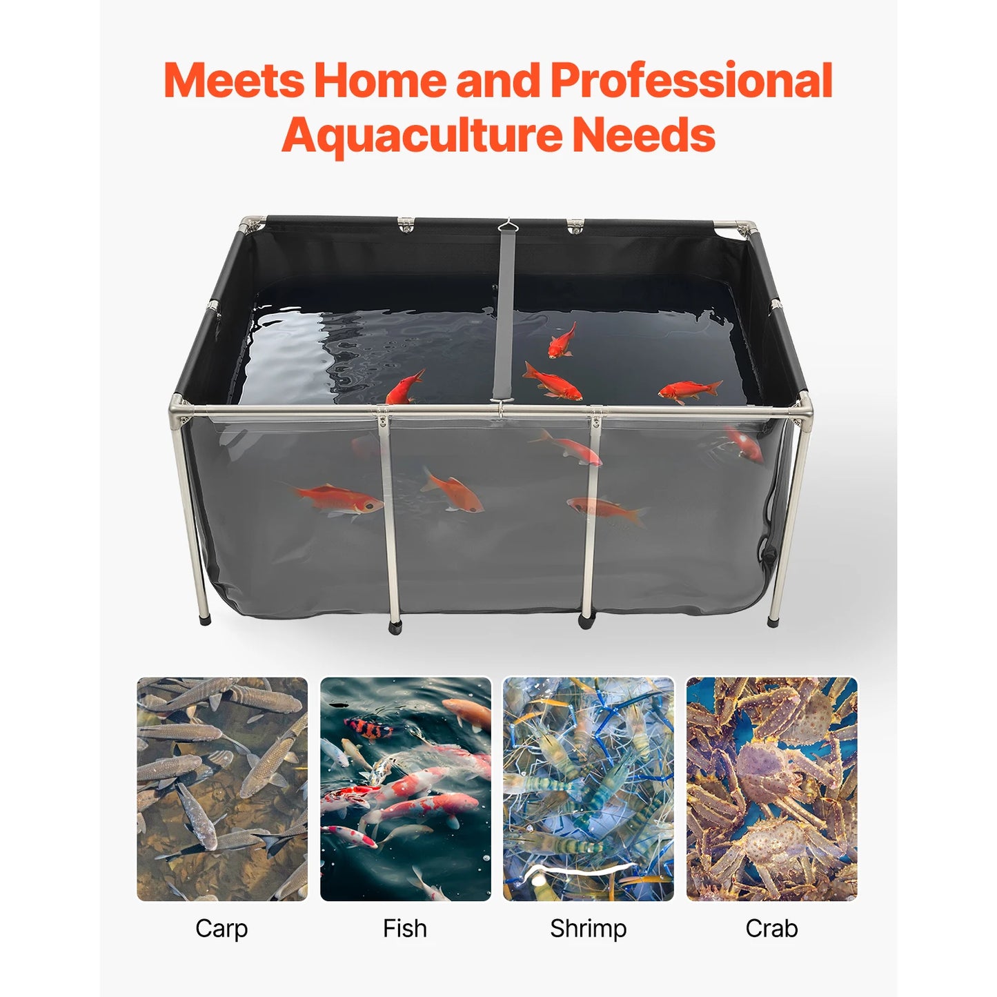Canvas Koi Pond Above Ground Tank With Clear Viewing Panel For Goldfish