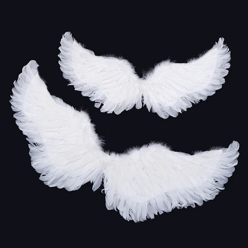 1Pc Kids Adult Party Swallow White Angel Feather Wings Wands Cosplay Elastic Straps Wedding Birthday Halloween Christmas