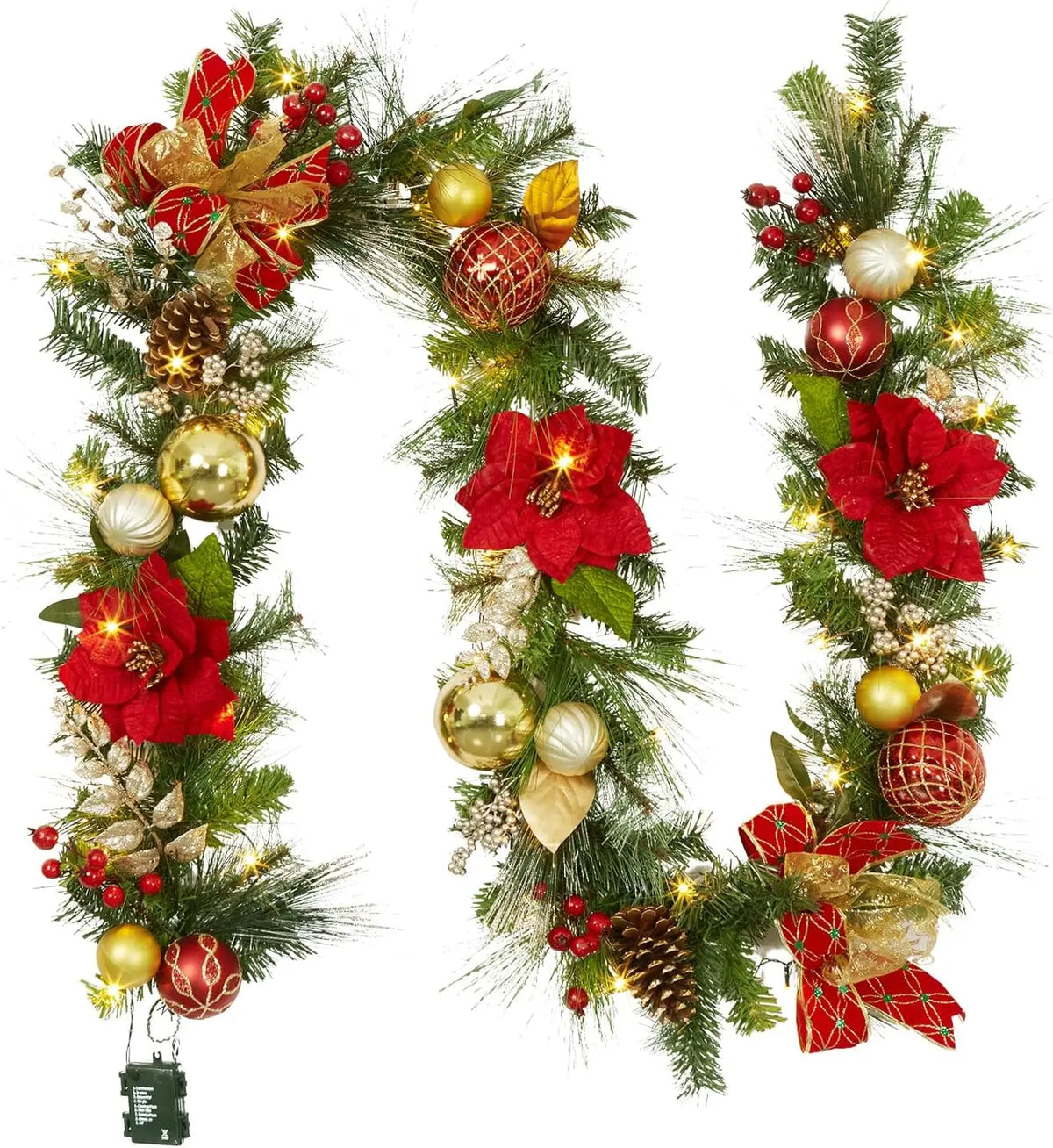 Garvee Artificial Christmas Garland for Mantel Staircase Holiday Home Decor