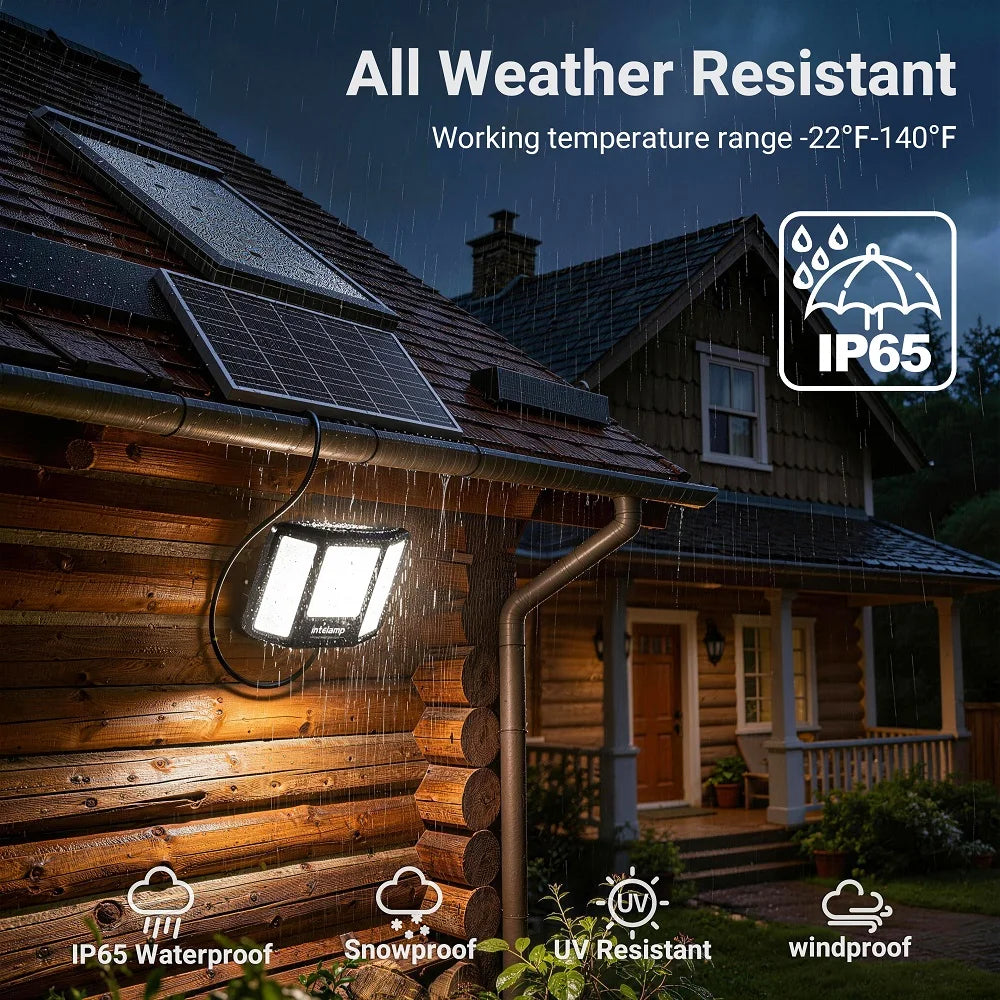 Intelamp Outdoor Solar Flood Lights With Dusk To Dawn Operation