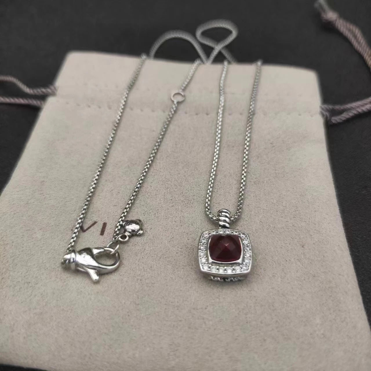 Sterling Silver Zircon Necklace And Earrings Set For Unisex