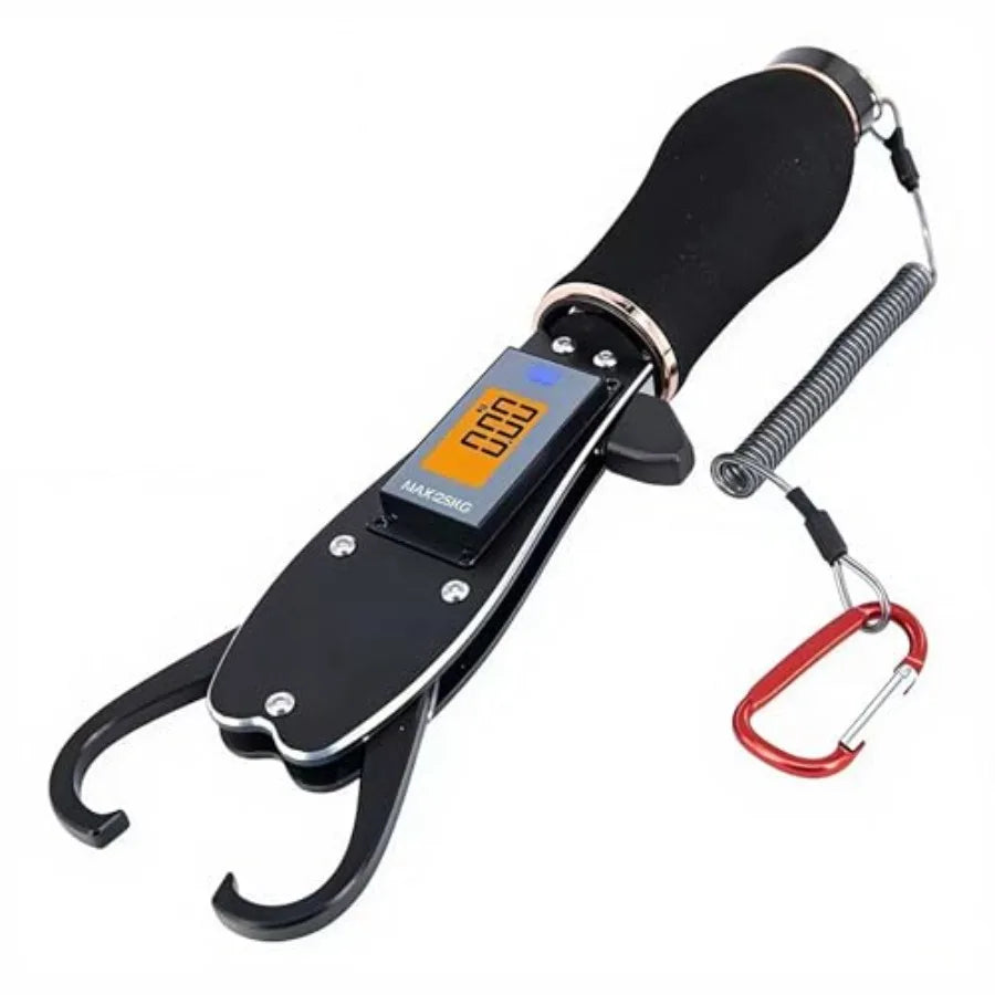 Fishing lip gripper for easy catch release, aluminum alloy, black, 360 swivel non-slip handle, scale up to 25kg/55lb