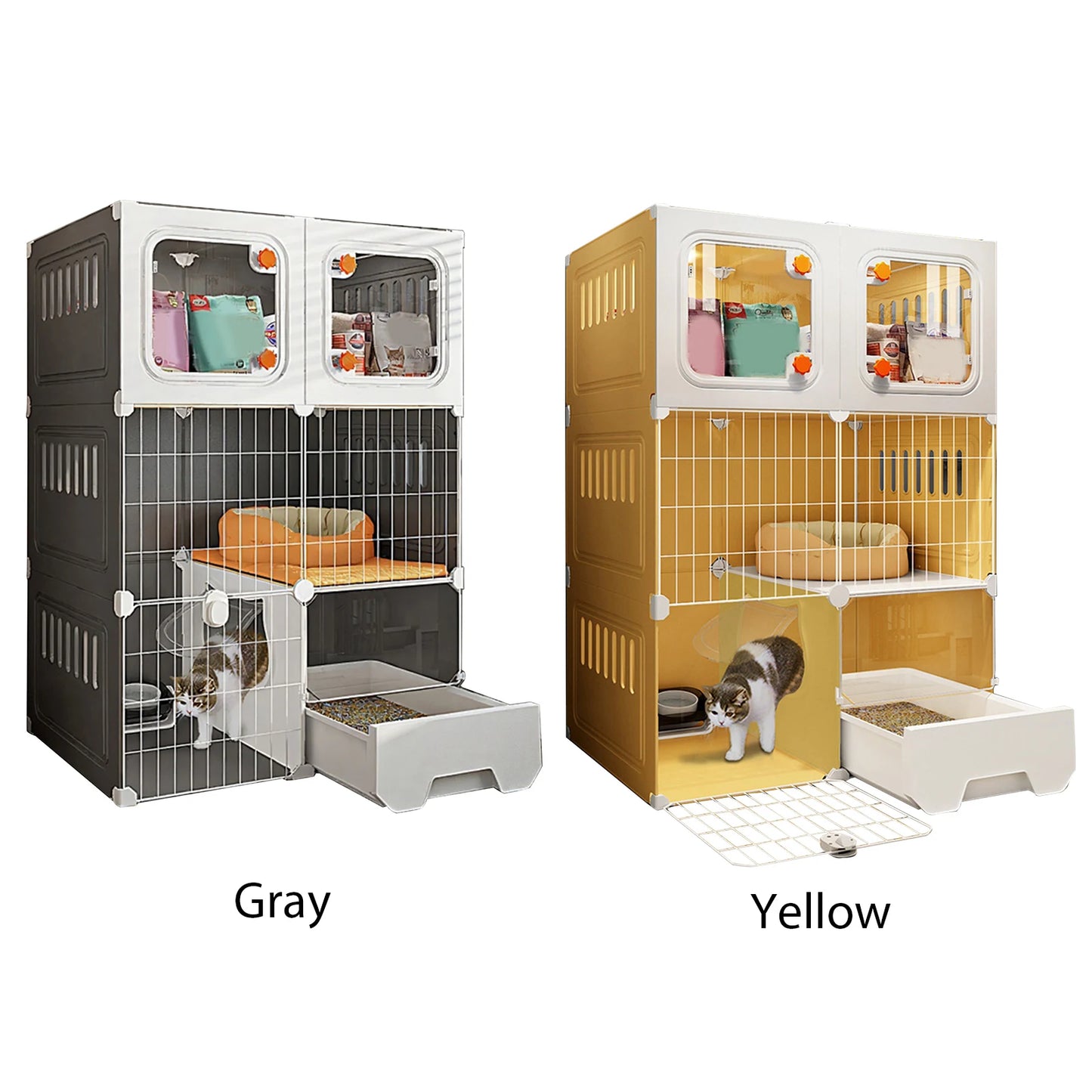 Indoor Cat Cage With Bed DIY Metal Wire Kennel