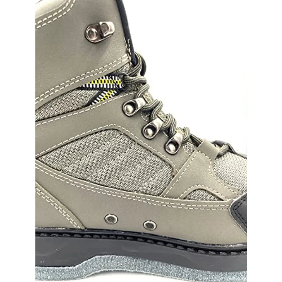 Pro Fishing Wading Boots for Men: Felt Bottom, Brown, Strong Grips Rustfree Eyelets for Fly Fishing