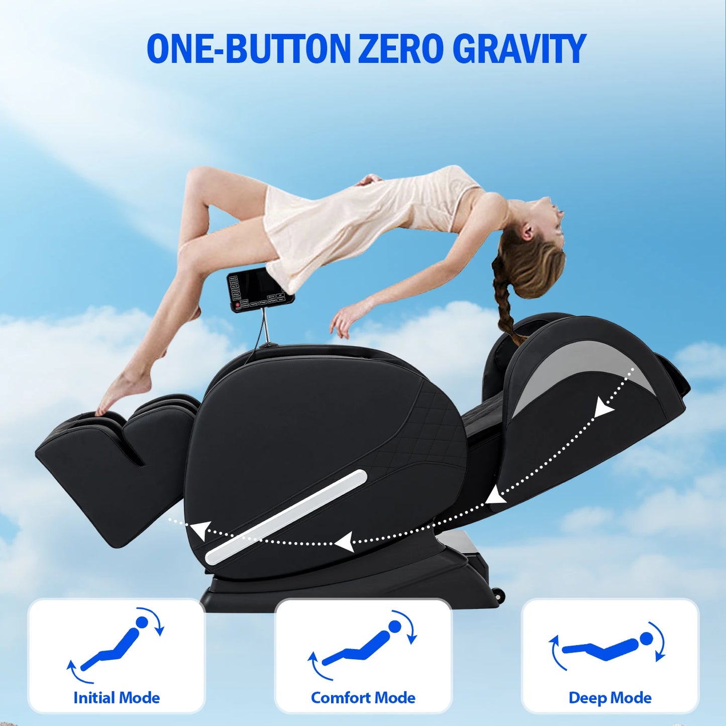 Electric massage chair full body airbags Reclining Shiatsu kneading Automatic Heating Zero Gravity Massage Chair Foot Roller