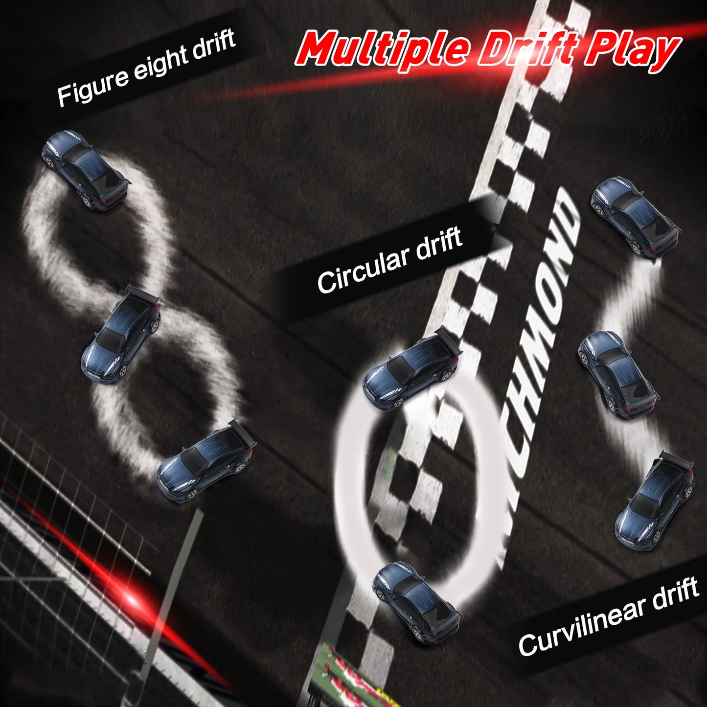 ANTSIR 1/64 2.4G Remote Control 4WD Drift Car Toy Racing