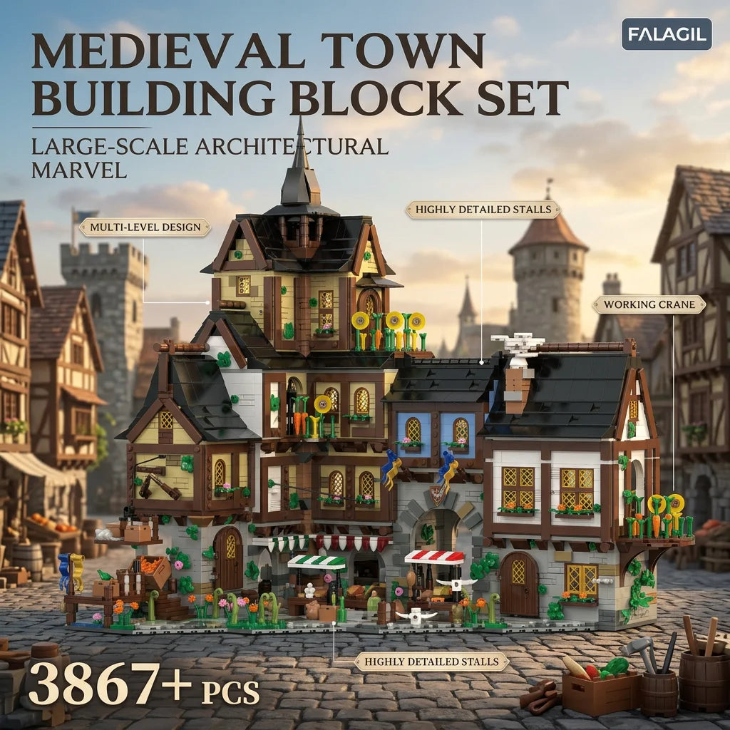 Barweer Medieval Europe Towns Building Blocks Set Compatible With Lego