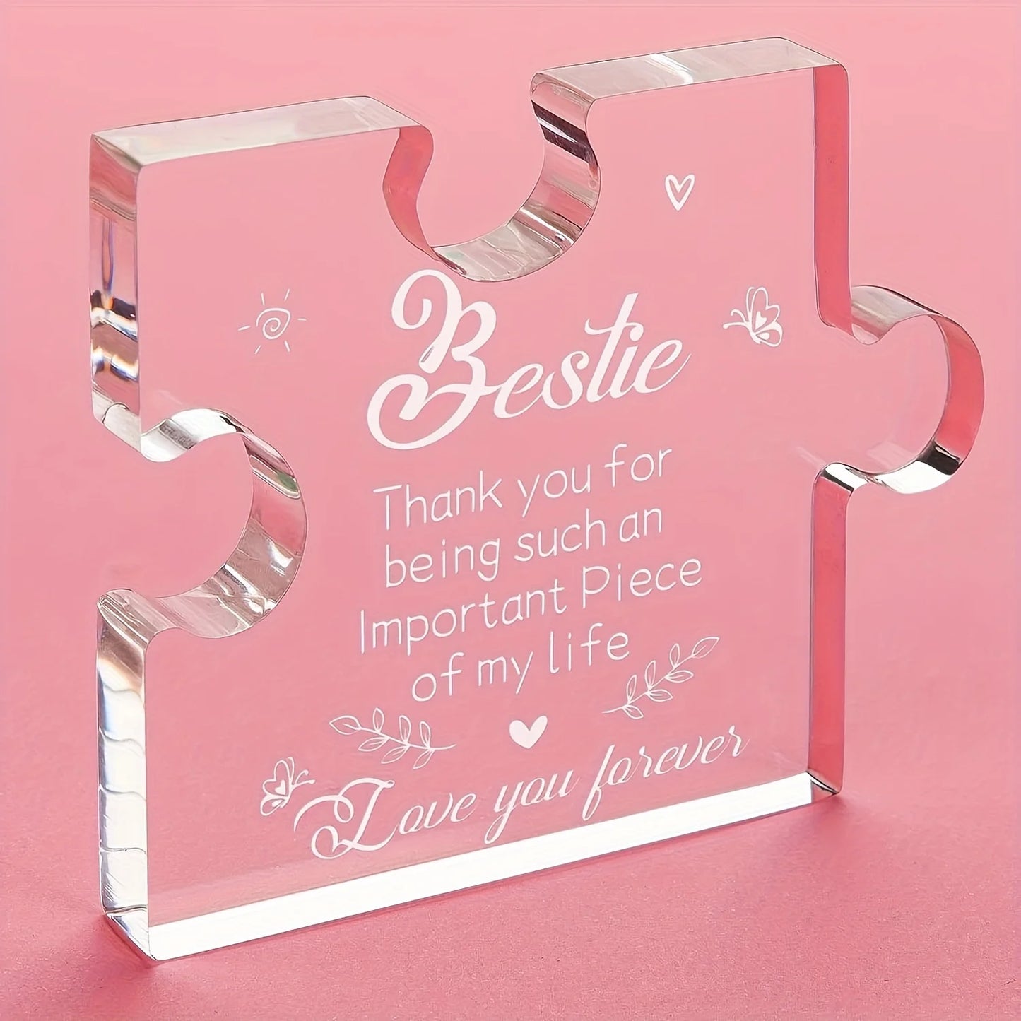 1pc, Special Friend Gifts, to My Bestie Engraved Acrylic Block Puzzle, Best Friend Birthday Gifts for Women, Christmas Wedding