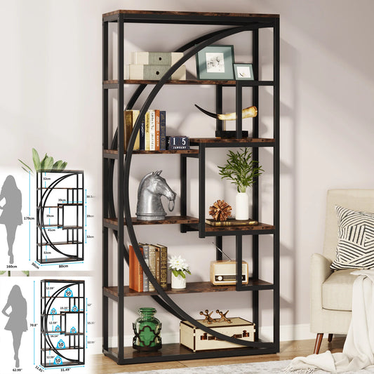 Tribesigns Industrial 5 Tier Etagere Bookcase Freestanding Storage Organizer