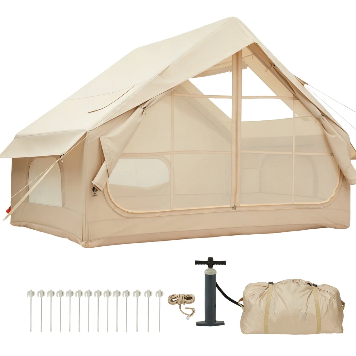 Himiss Inflatable Camping Tent With Pump Skylight And Stove Jack