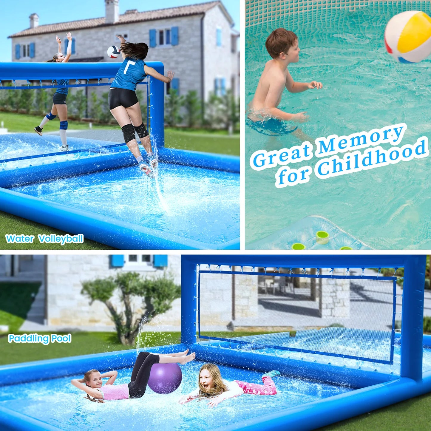 RTS Inflatable Outdoor Volleyball Court Pool For Water Games