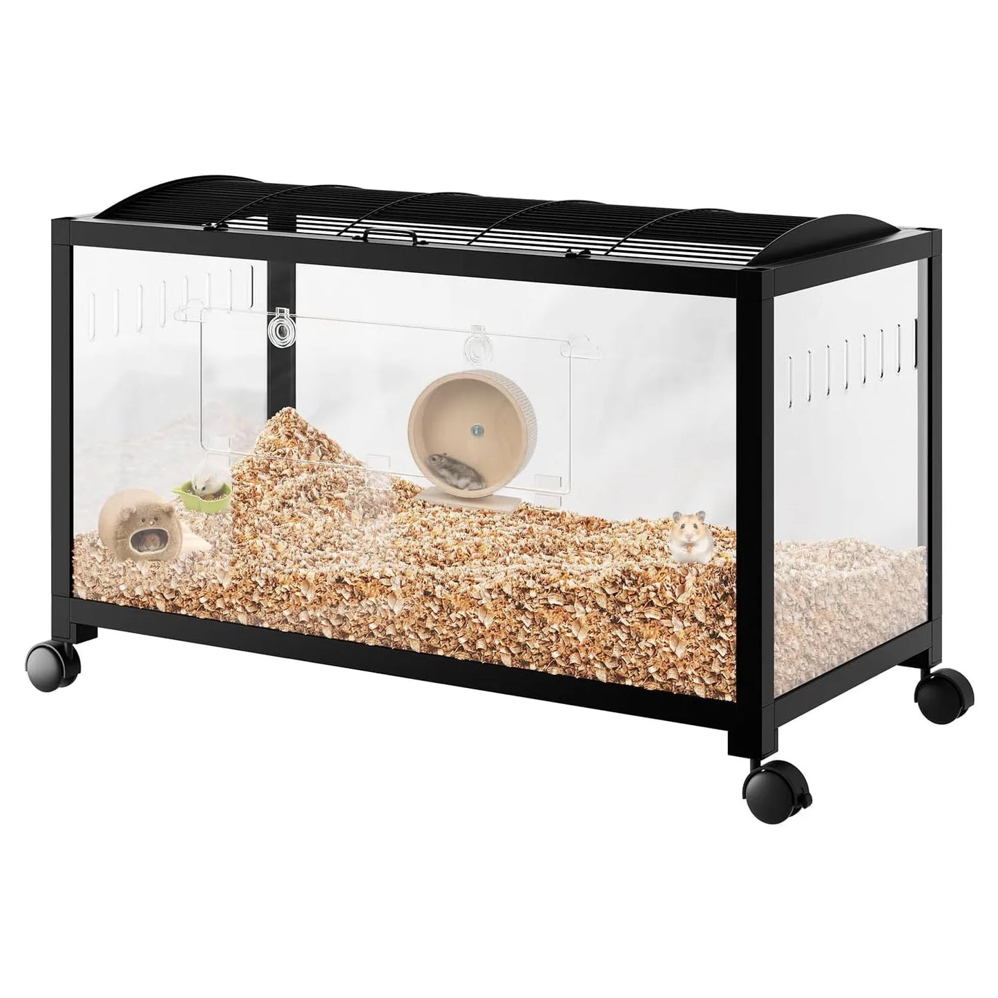 HiMISS Chew Proof Metal Hamster Cage Stackable With Acrylic Panels