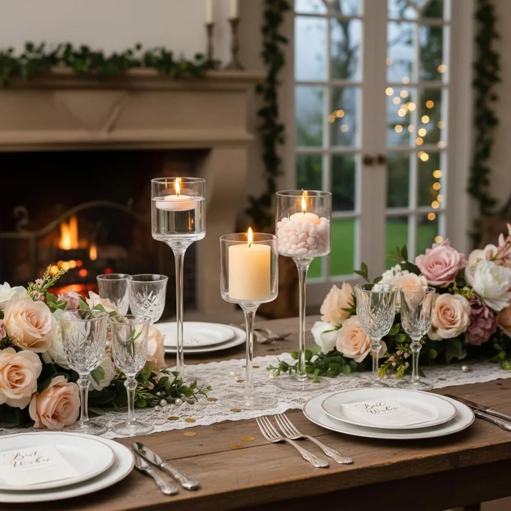 Clear Glass Floating Tea Light Candle Holder For Wedding Centerpieces