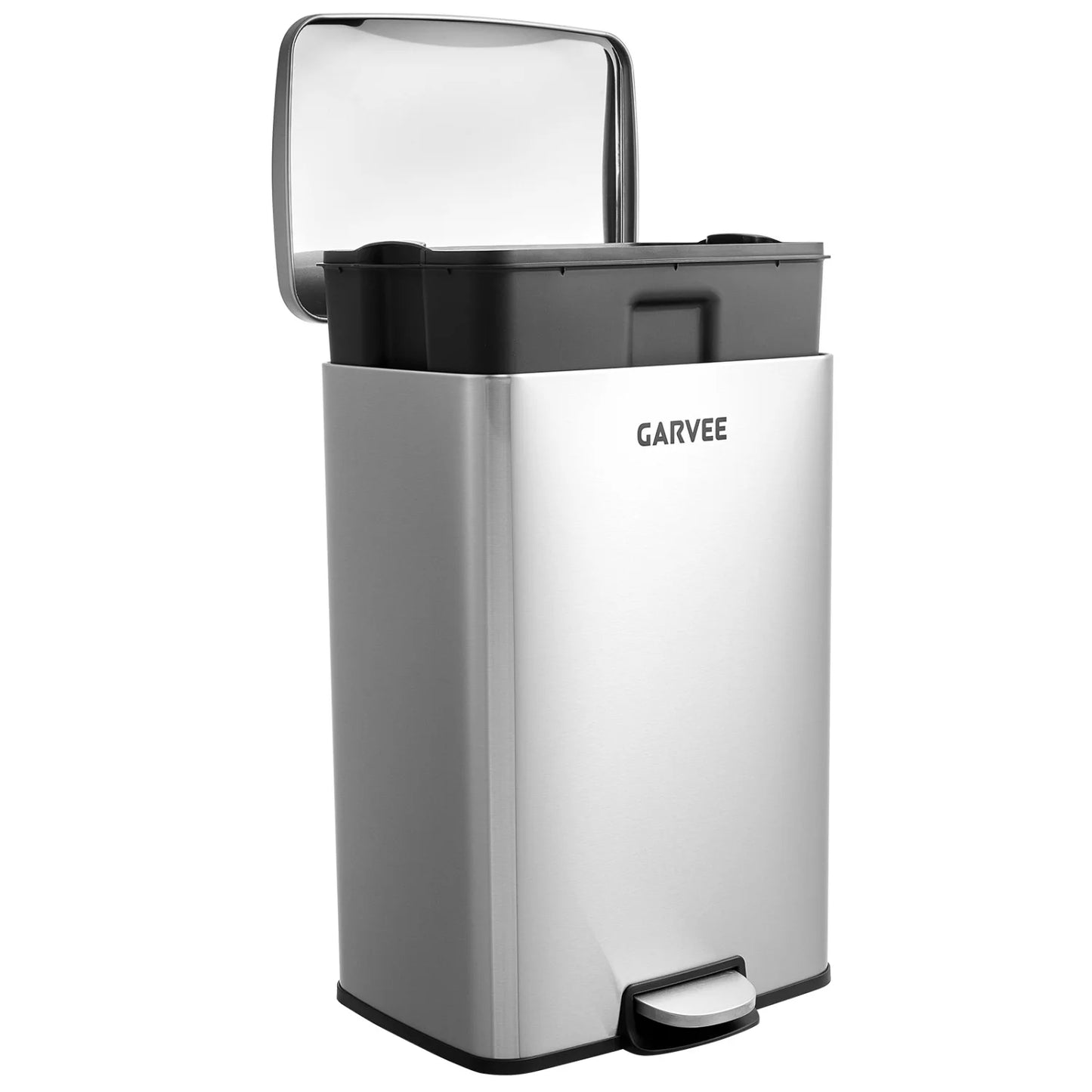 HiMISS Stainless Steel Step On Trash Can With Soft Close