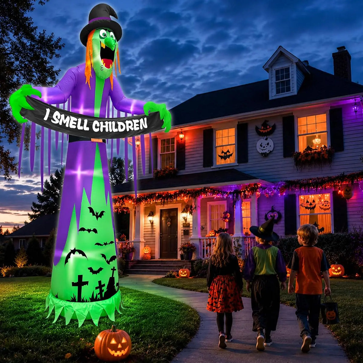 SHXI Halloween Inflatable Witch Outdoor Decoration With LED Lights