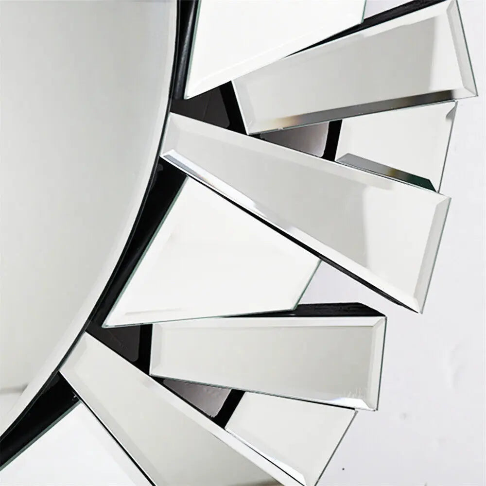 Borwart Round Wall Mirror Venetian Style Beveled Glass For Bathroom