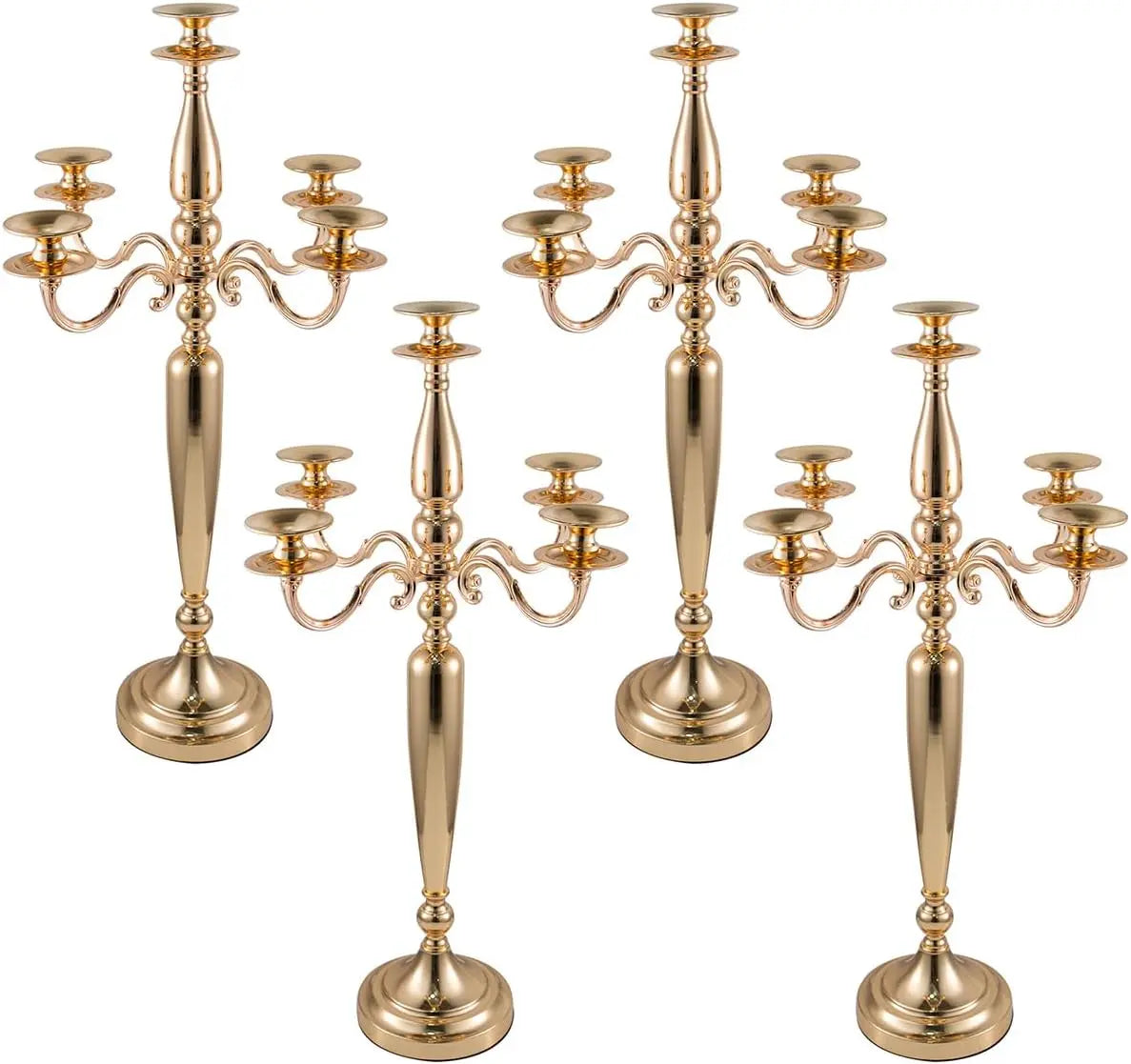 VINCIGANT 4 Piece 5 Arm Candelabra Candle Holder Table Centerpiece