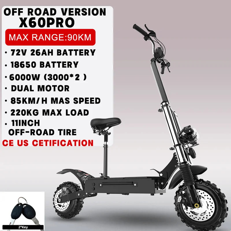Jueshuai Outdoor Off Road Electric Scooter 48V 72V 1000W 6000W