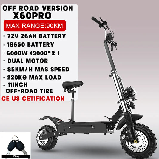 Jueshuai Outdoor Off Road Electric Scooter 48V 72V 1000W 6000W
