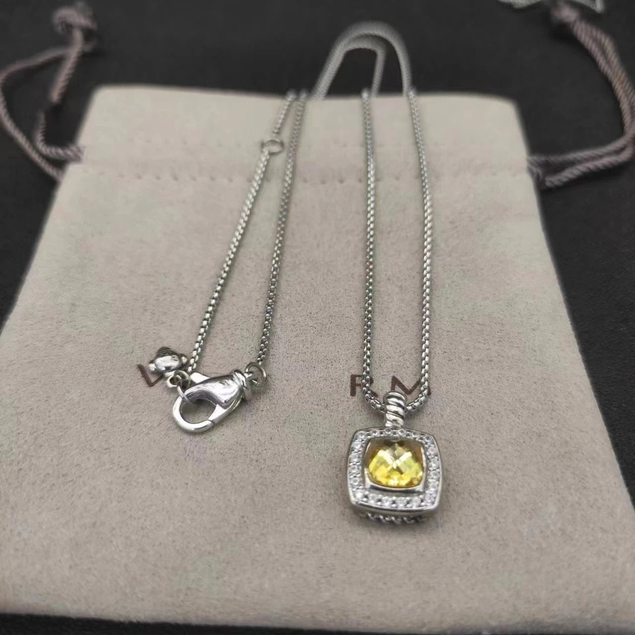 Sterling Silver Zircon Necklace And Earrings Set For Unisex