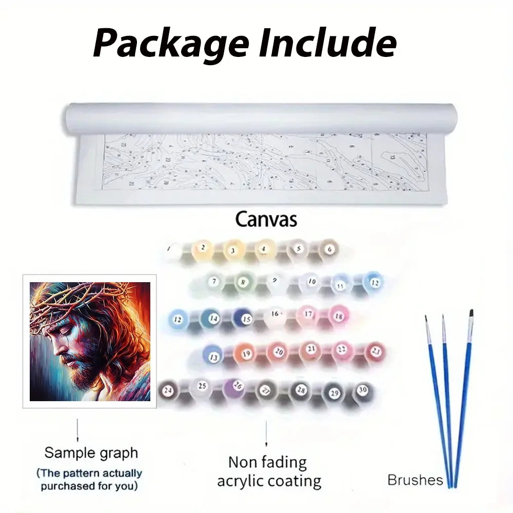 Region Jesus Paint By Numbers For Adult Diy Art Craft Kit HandPainted On Canvas Valentines Gift Religious Home Decor