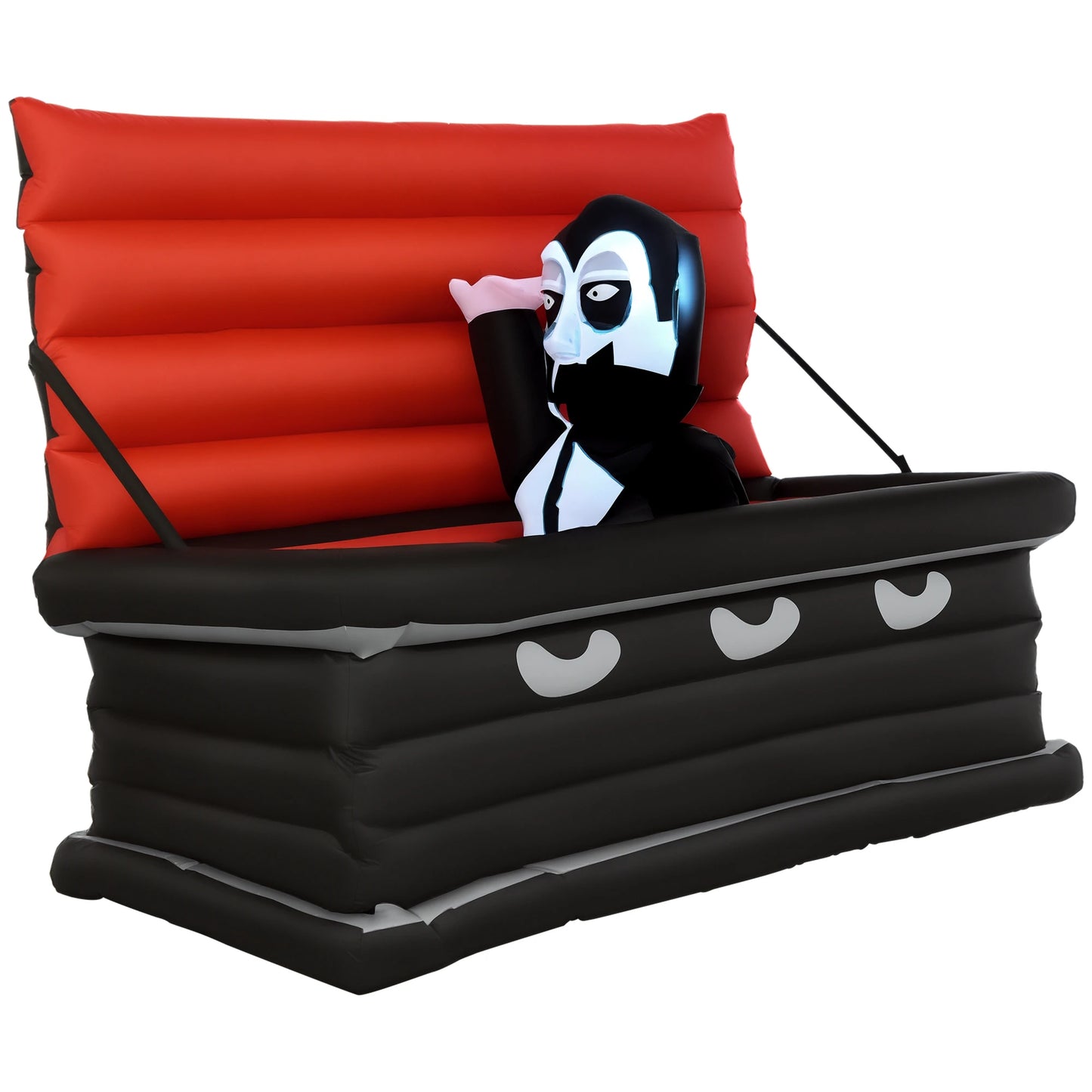 70.75"W Inflatable Halloween Vampire Coffin Anchored Outdoor Display W/ Led