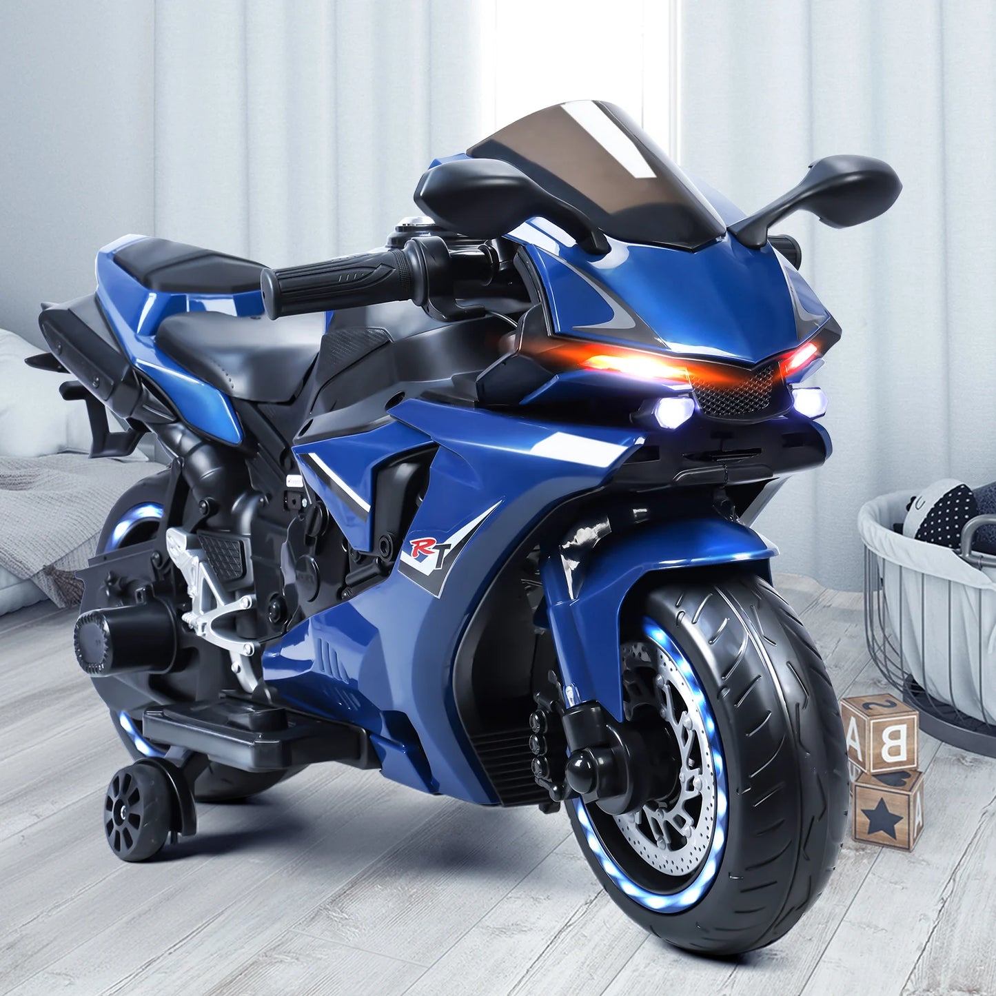 Electric Kids Dirt Bike Ride On Motorcycle With Auxiliary Wheels