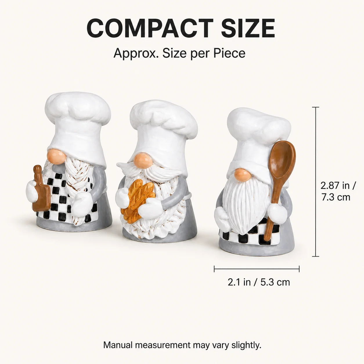 Hodao Resin Chef Gnome Figurine Set Kitchen Home Decor