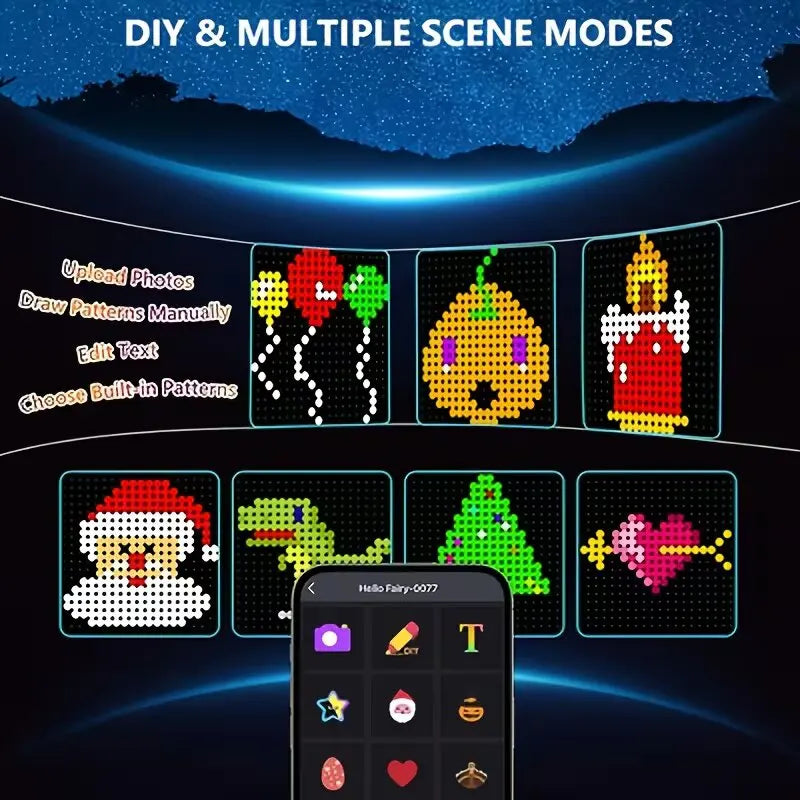Smart RGB LED Curtain Fairy Lights, Remote-Controlled & Music-Synchronized, Indoor Outdoor Christmas Decoration Lights