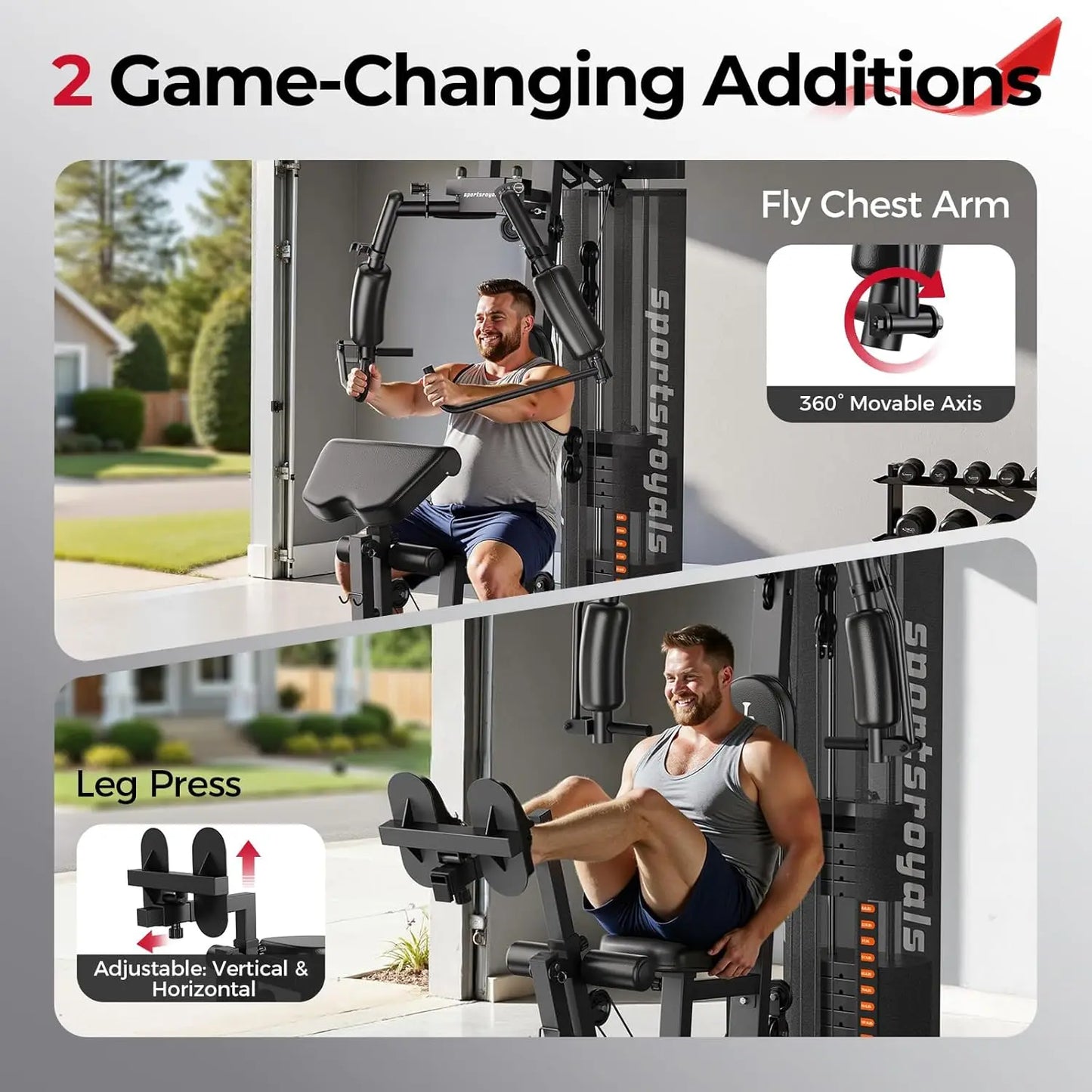 FED Fitness Full Body Home Gym With 150 Lbs Weight Stack Pulley System