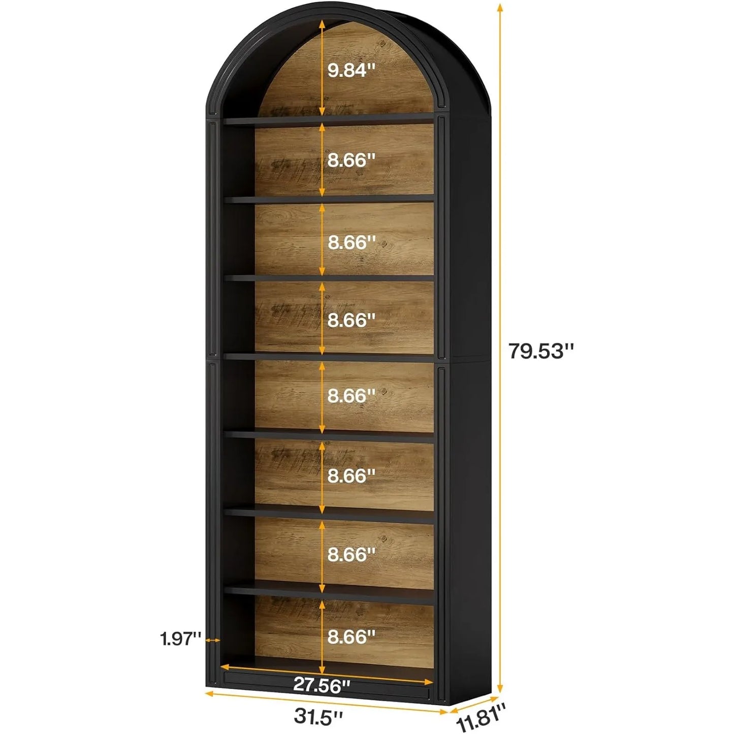 Little Tree Arched 8 Tier Bookcase With Storage Display Unit