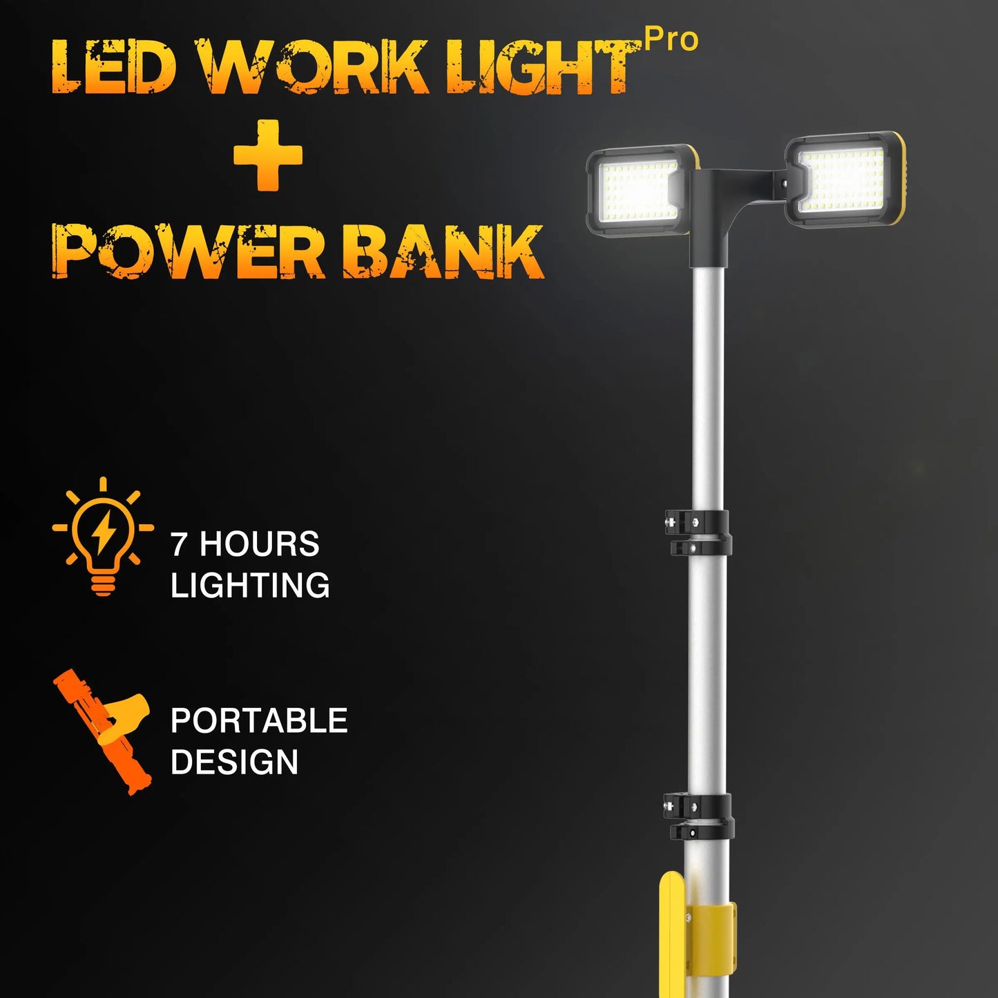 Heavy Duty Rechargeable LED Work Light With IP65 Waterproof Rating