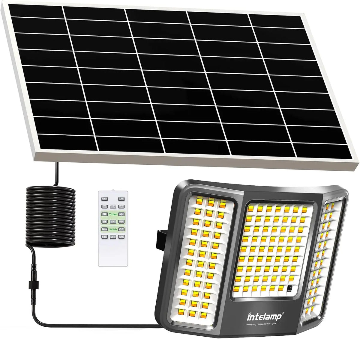 Intelamp Outdoor Solar Flood Lights With Dusk To Dawn Operation