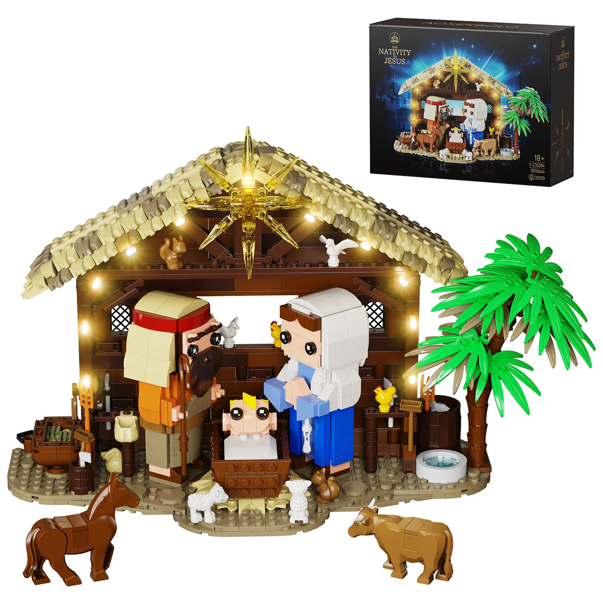 Jesus Building Block Set Home Decor The Nativity Building Toy of Faith Series, Bible Story Jesus Figures Model Room Decoration