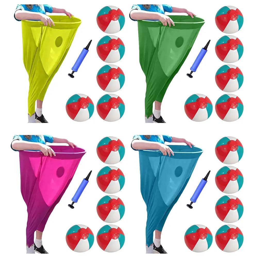 Freaky Party Games Pants with 2 Bouncy Balls and 1 Air Pump Outdoor Games Field Family Reunion Game for Kids and Adults