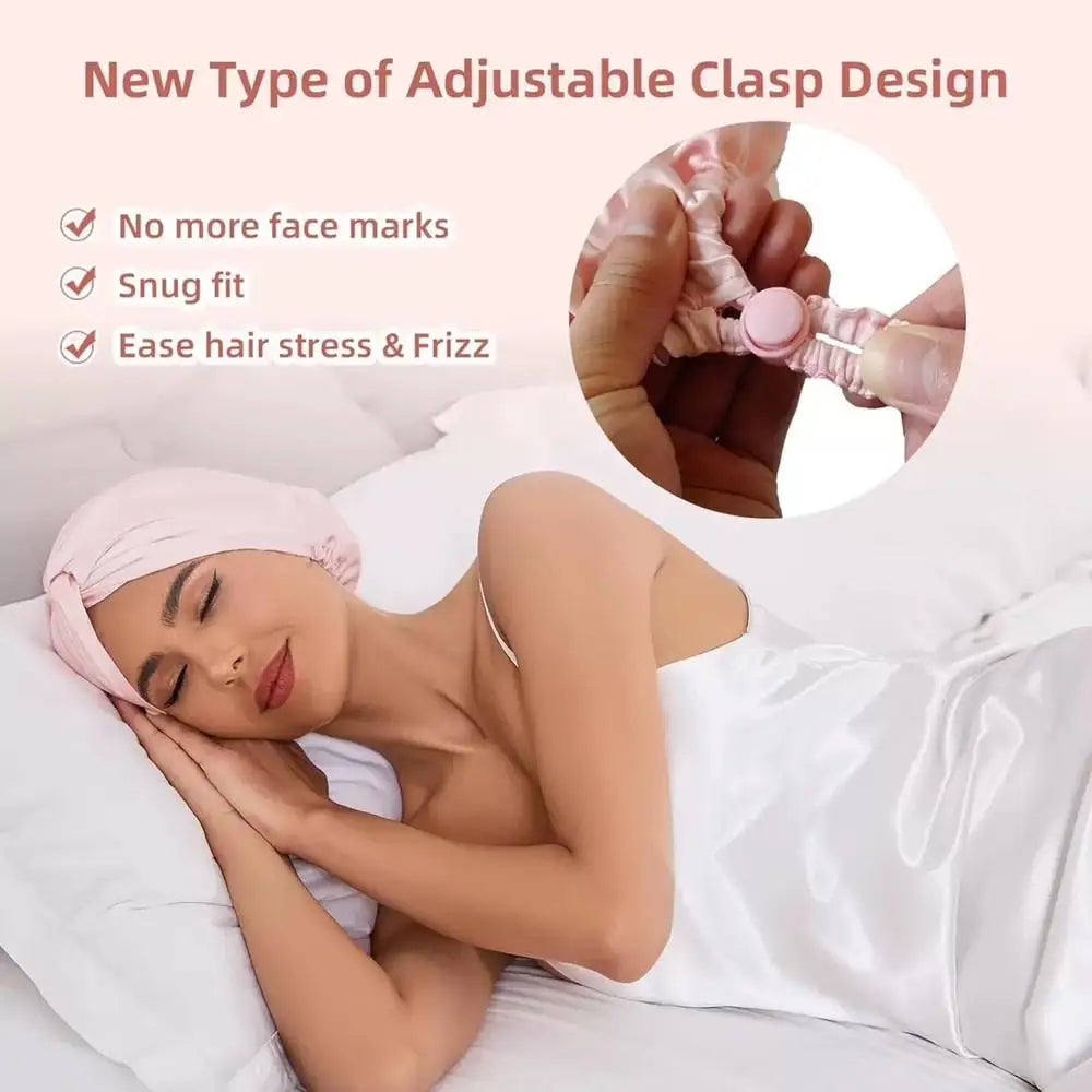 Silk Turban Bonnet For Women Satin Sleep Headwrap Hair