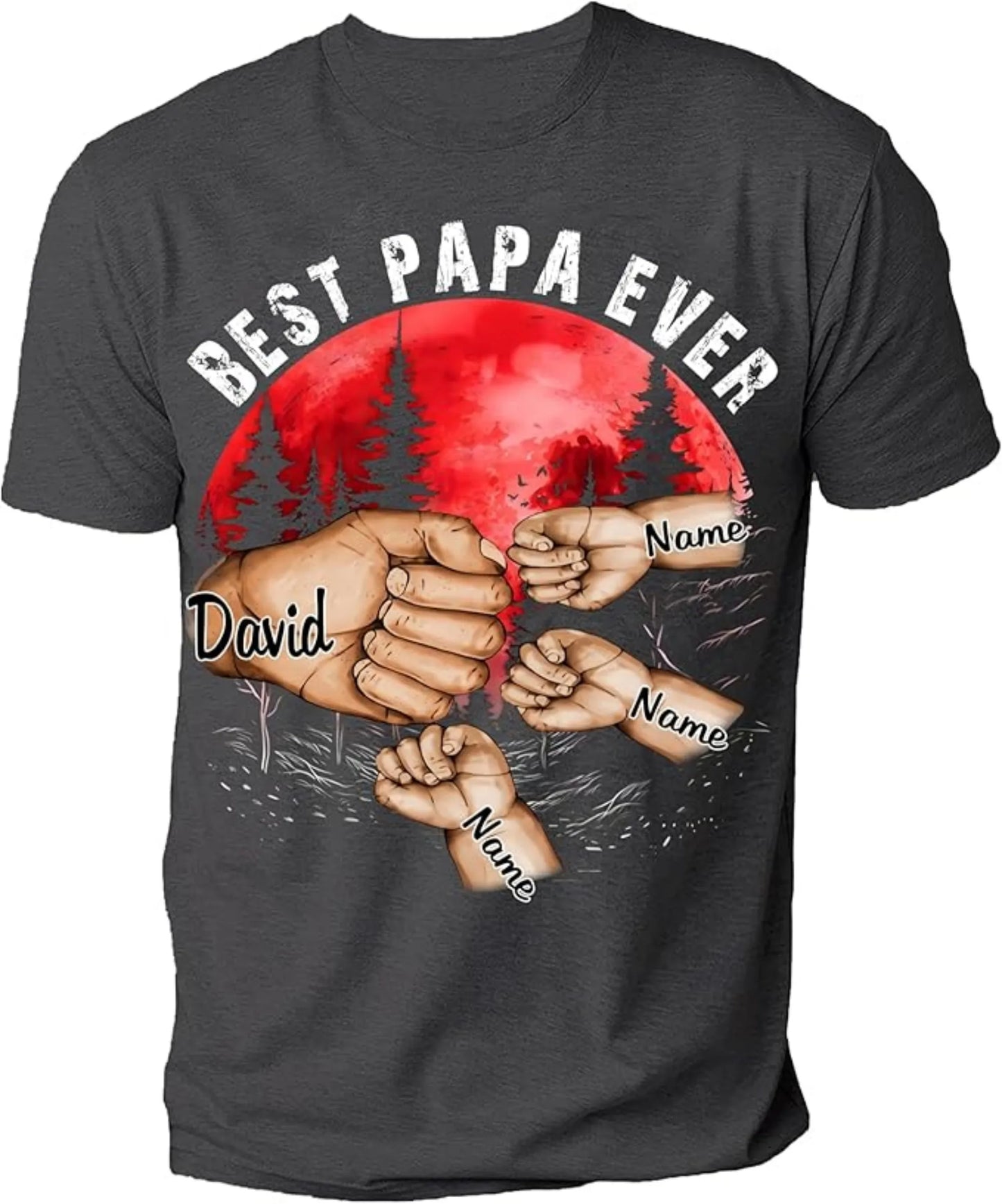 Personalize Best Grandpa Dad Ever Custom Fist Bump T Shirt