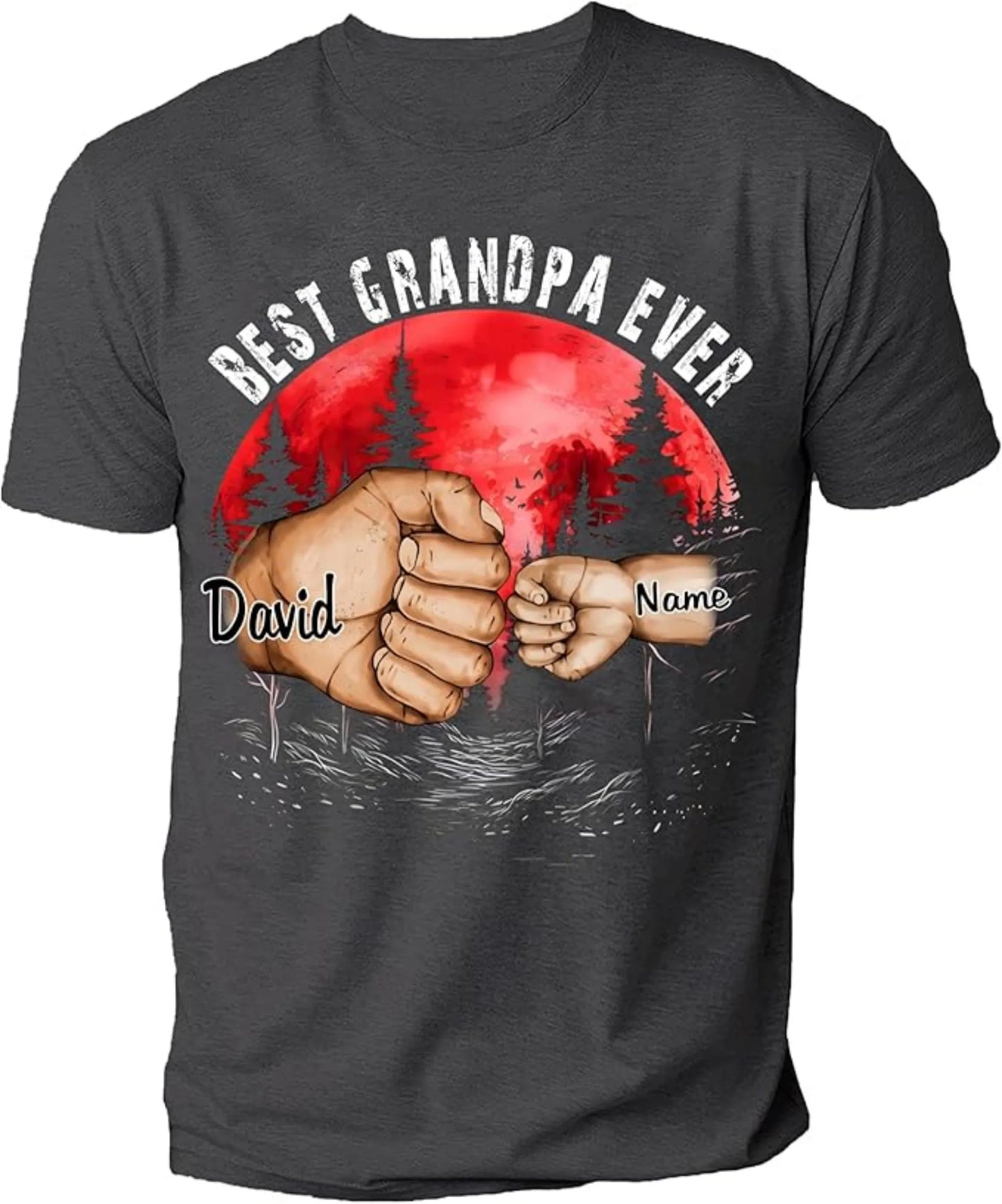 Personalize Best Grandpa Dad Ever Custom Fist Bump T Shirt