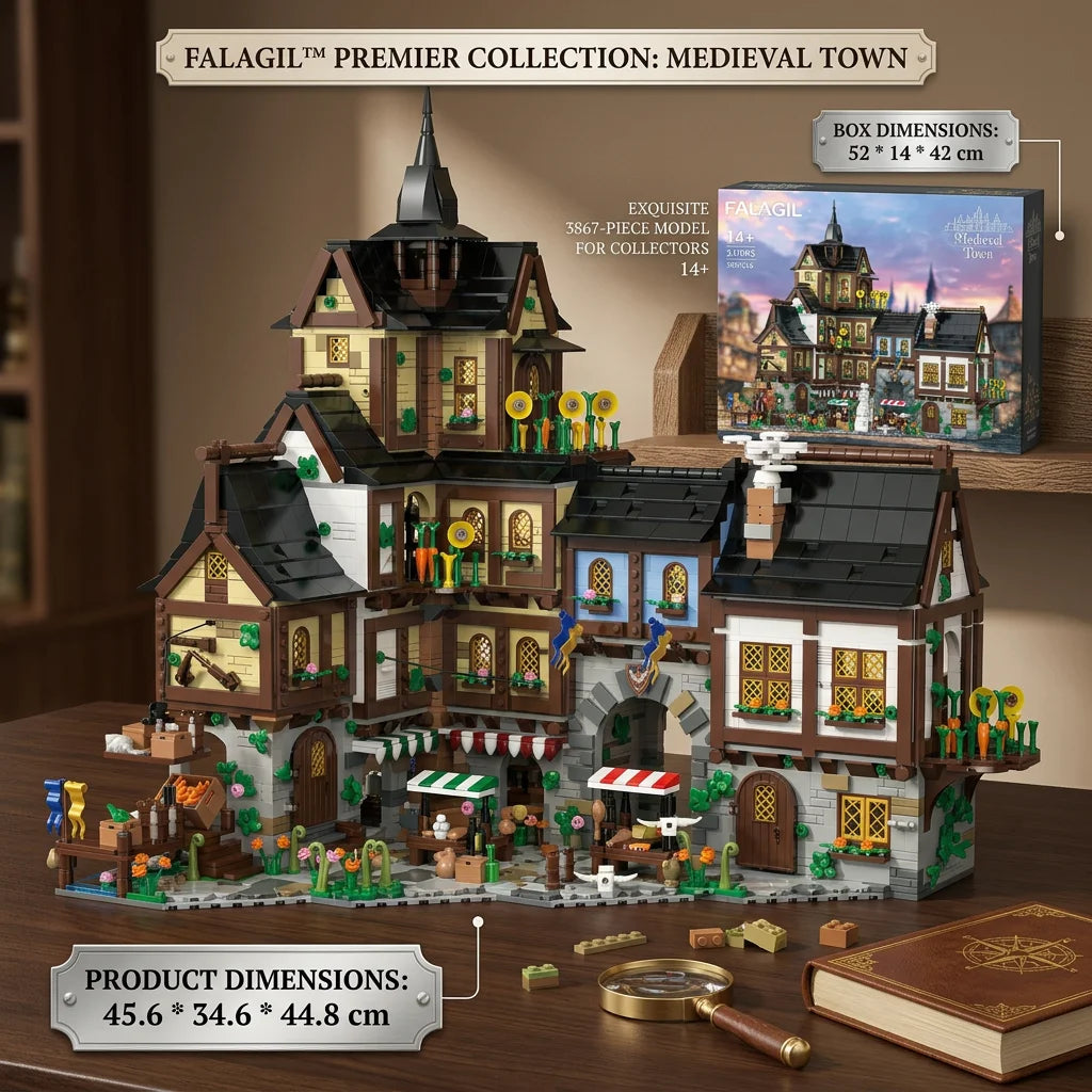 Barweer Medieval Europe Towns Building Blocks Set Compatible With Lego