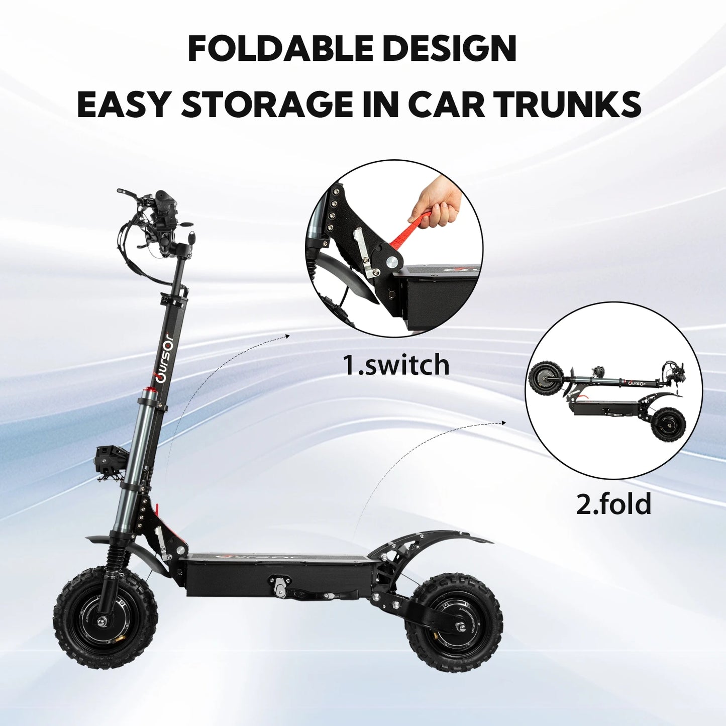 6000W Dual Motor Folding Electric Scooter With Seat And Hydraulics