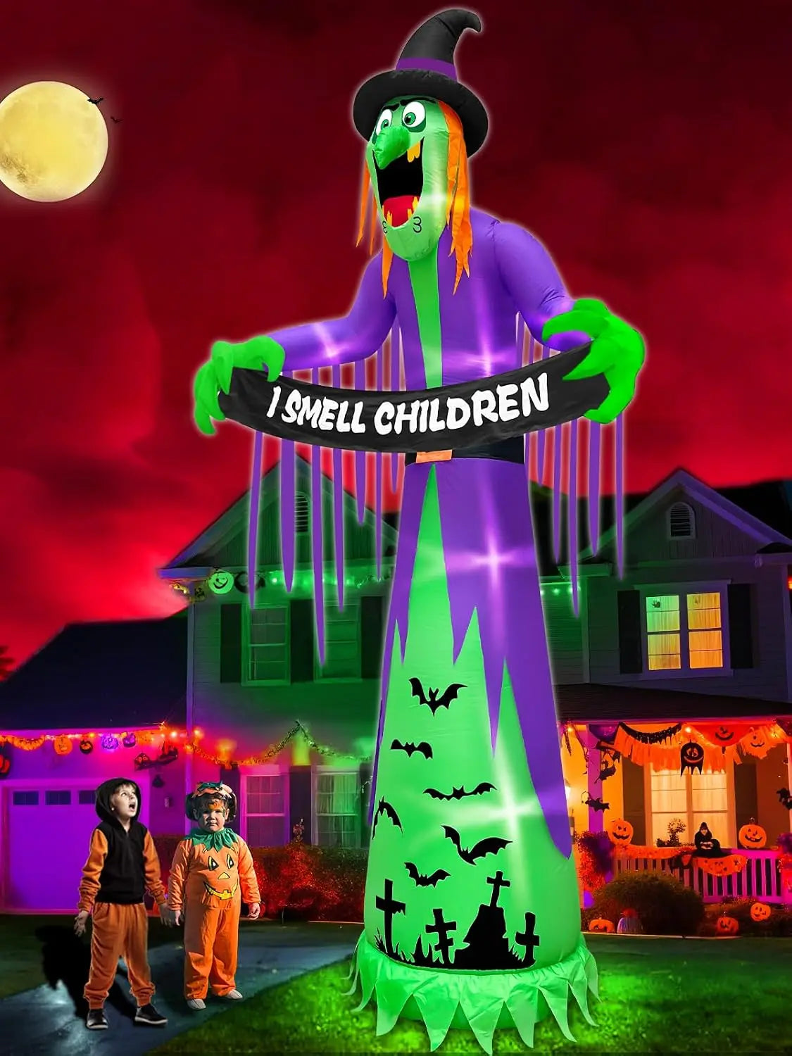 SHXI Halloween Inflatable Witch Outdoor Decoration With LED Lights