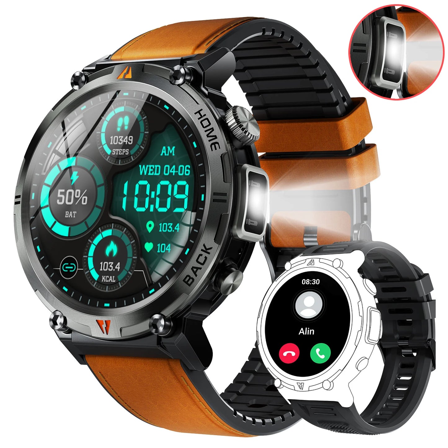 EIGIIS KE3 Smartwatch Bluetooth Health Monitor Heart Rate for Men