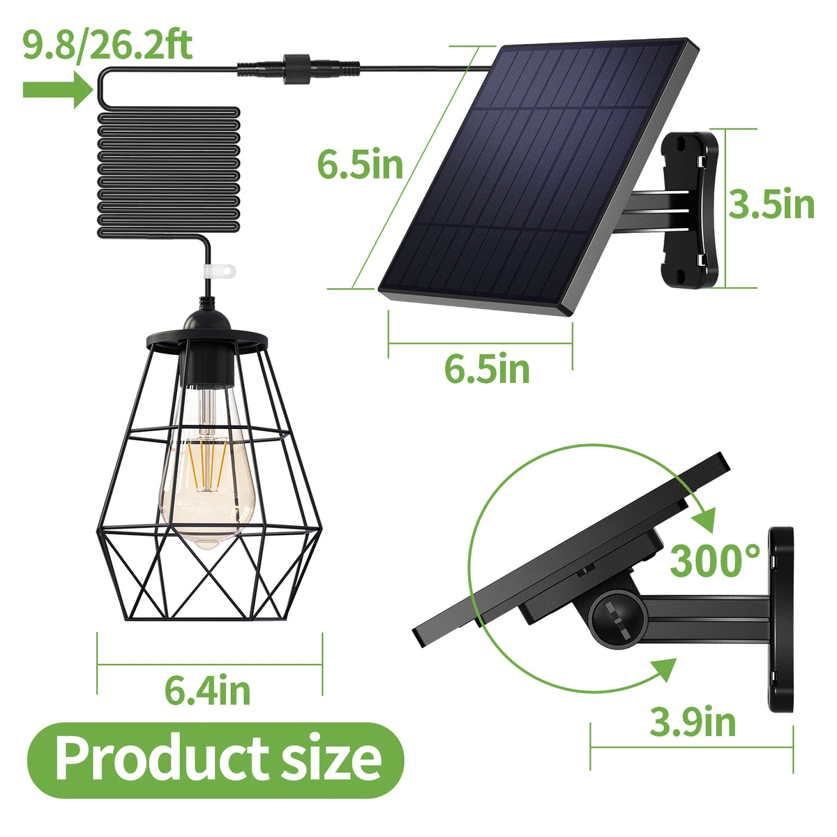 Intelamp Solar Hanging Pendant Lights for Indoor and Outdoor Spaces