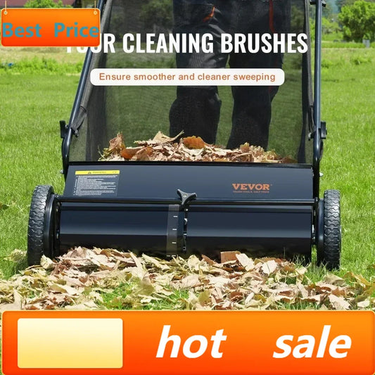 Wide Lawn Sweeper for Leaf and Grass Collection Durable Steel