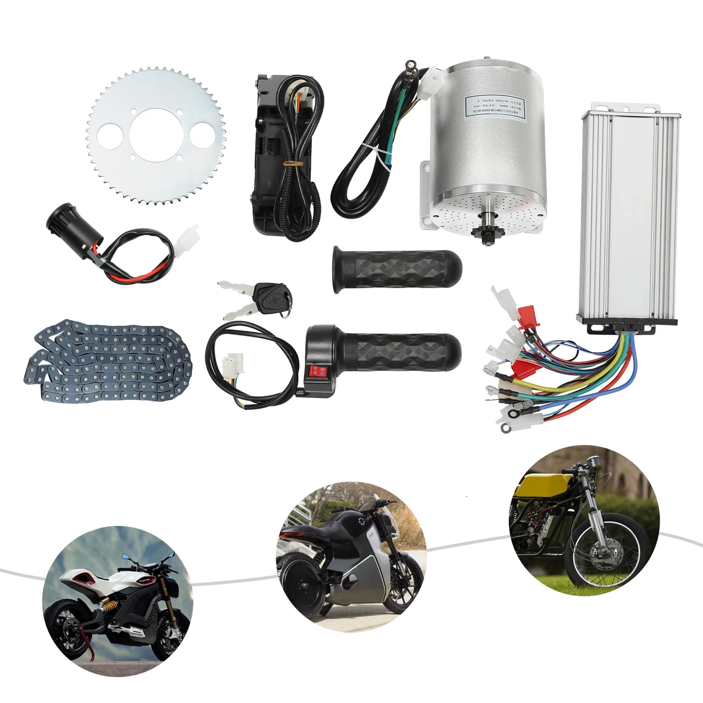 Brushless 48-72V 3000W Motor Kit With Controller And Throttle
