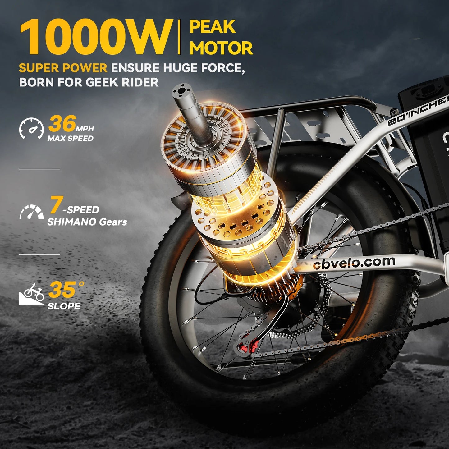 LIONLAND 960Wh Peak Electric Bike for Adults with Fat Tires