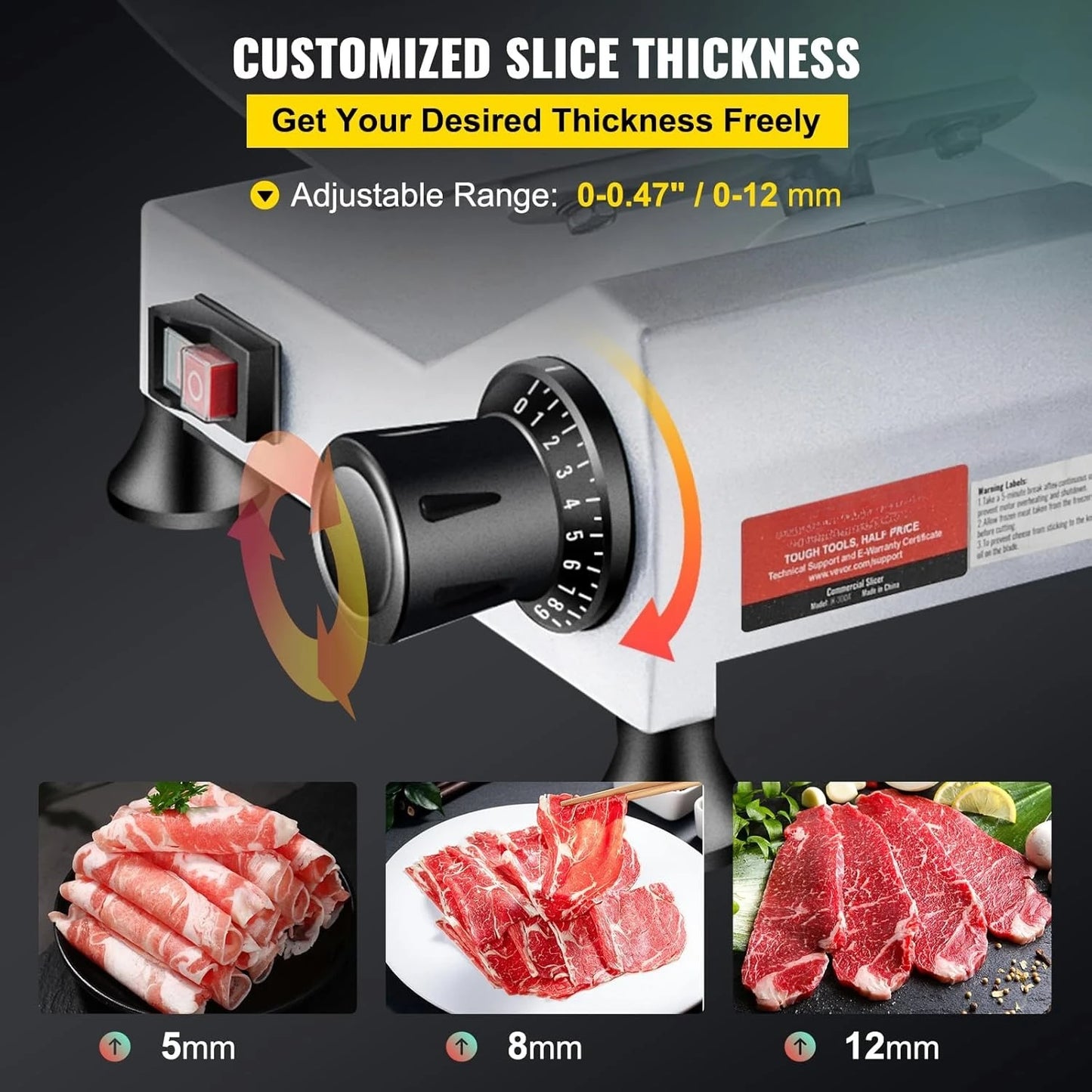 Commercial Meat Slicer Electric 240W Premium Chromium Plated Steel